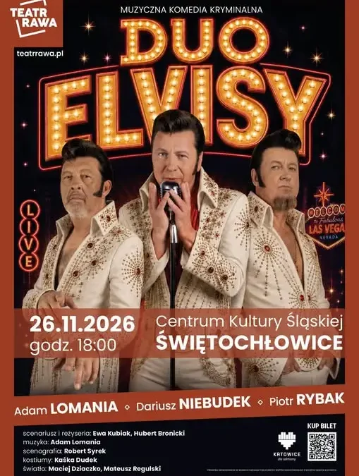 Teatr Rawa zaprasza na muzyczny spektakl komediowy „Duo Elvisy” w Świętochłowicach