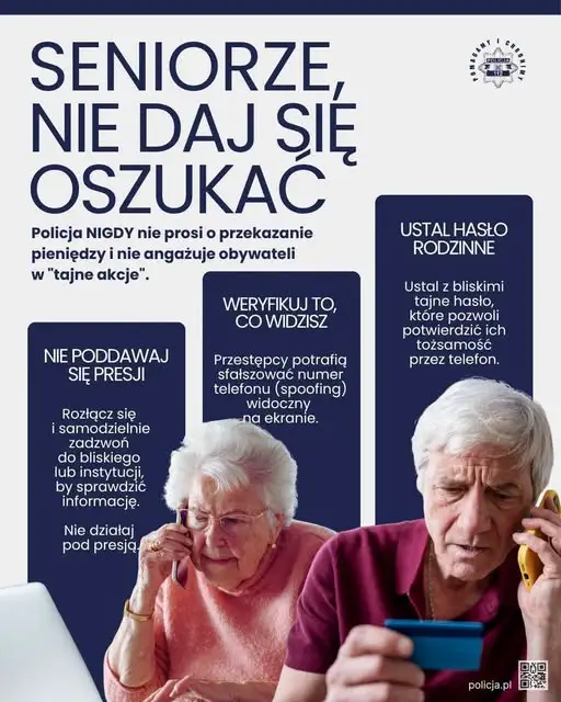 Fałszywi policjanci okradają seniorów. Policja apeluje: nigdy nie przekazuj pieniędzy