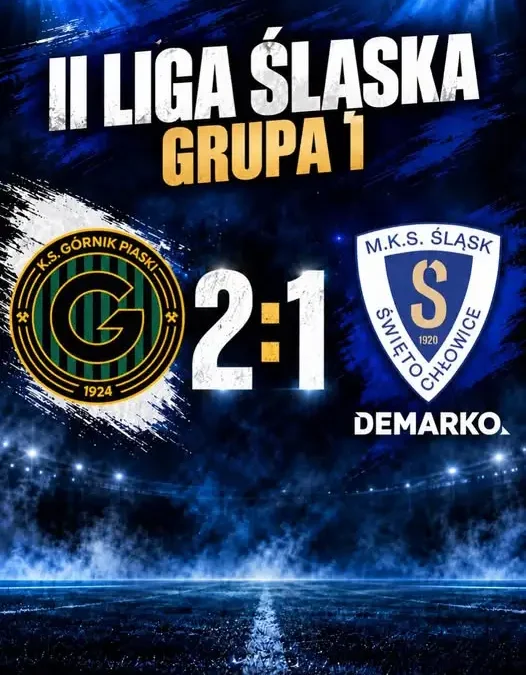 Górnik Piaski wygrywa ze Śląskiem Świętochłowice 2:1 w emocjonującym meczu